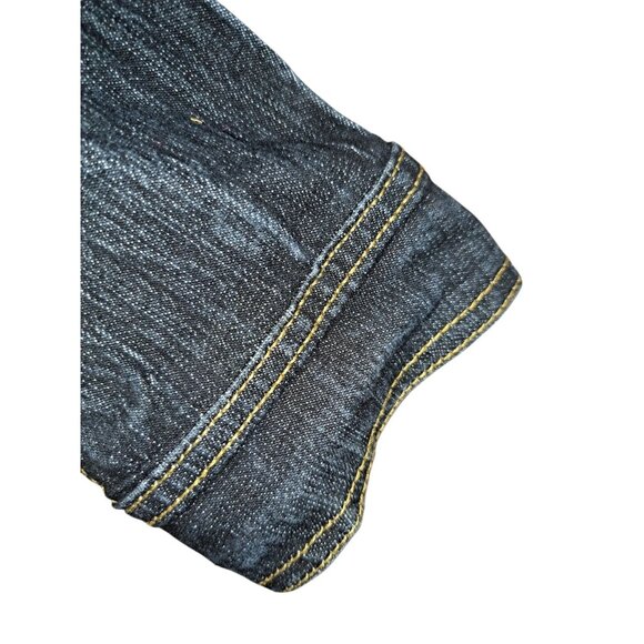 LiF World Standard Denim Jacket Womens L Stretch Blue Jean Button Up - Picture 4 of 8